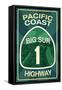 Highway 1, California - Big Sur - Pacific Coast Highway Sign-Lantern Press-Framed Stretched Canvas