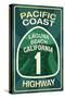 Highway 1, California - Laguna Beach - Pacific Coast Highway Sign-Lantern Press-Stretched Canvas