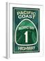 Highway 1, California - Morro Bay - Pacific Coast Highway Sign-Lantern Press-Framed Art Print