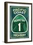 Highway 1, California - Morro Bay - Pacific Coast Highway Sign-Lantern Press-Framed Art Print