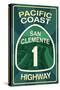 Highway 1, California - San Clemente - Pacific Coast Highway Sign-Lantern Press-Stretched Canvas