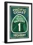 Highway 1, California - Seal Beach - Pacific Coast Highway Sign-Lantern Press-Framed Art Print