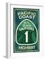 Highway 1, California - Seal Beach - Pacific Coast Highway Sign-Lantern Press-Framed Art Print