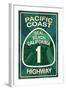 Highway 1, California - Seal Beach - Pacific Coast Highway Sign-Lantern Press-Framed Art Print