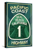 Highway 1, California - Seal Beach - Pacific Coast Highway Sign-Lantern Press-Stretched Canvas