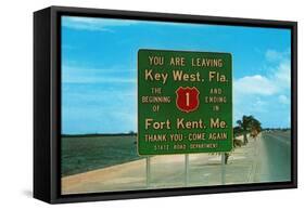Highway 1, Key West, Florida-null-Framed Stretched Canvas