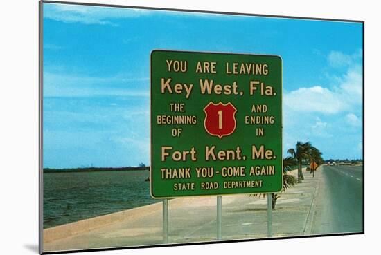 Highway 1, Key West, Florida-null-Mounted Art Print