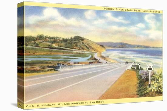 Highway 101 in Southern California, Torrey Pines-null-Stretched Canvas