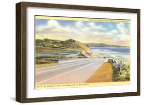Highway 101 in Southern California, Torrey Pines-null-Framed Art Print