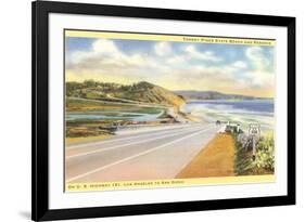 Highway 101 in Southern California, Torrey Pines-null-Framed Premium Giclee Print