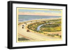 Highway 101 in Southern California, Torrey Pines-null-Framed Art Print