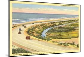 Highway 101 in Southern California, Torrey Pines-null-Mounted Art Print