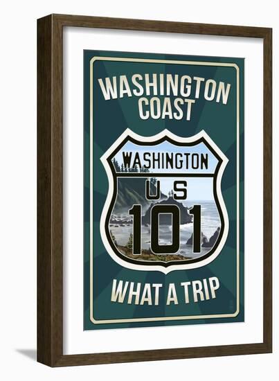 Highway 101, Washington - What a Trip-Lantern Press-Framed Art Print