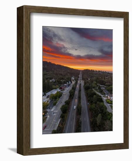 Highway 13 Oakland Sunrise Road Through The Hills-Vincent James-Framed Photographic Print