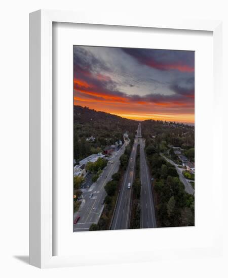 Highway 13 Oakland Sunrise Road Through The Hills-Vincent James-Framed Photographic Print