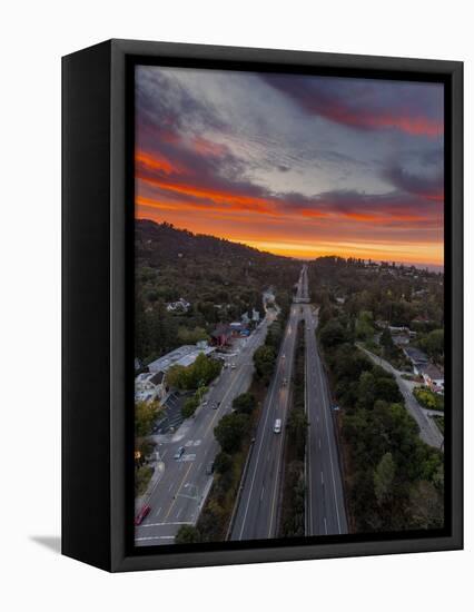 Highway 13 Oakland Sunrise Road Through The Hills-Vincent James-Framed Stretched Canvas