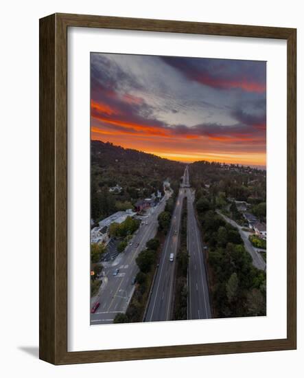 Highway 13 Oakland Sunrise Road Through The Hills-Vincent James-Framed Photographic Print