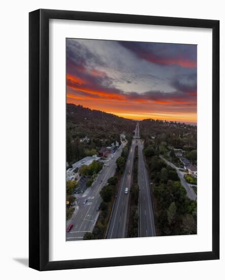 Highway 13 Oakland Sunrise Road Through The Hills-Vincent James-Framed Photographic Print