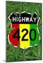 Highway 420 Marijuana Sign Poster Print-null-Mounted Poster