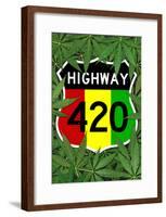 Highway 420 Marijuana Sign Poster Print-null-Framed Poster