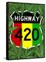 Highway 420 Marijuana Sign Poster Print-null-Framed Stretched Canvas