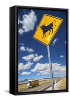 Highway 50, 'America's Loneliest Road'.-Jon Hicks-Framed Stretched Canvas