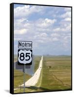 Highway 85 North Road Sign, South Dakota, USA-David R. Frazier-Framed Stretched Canvas