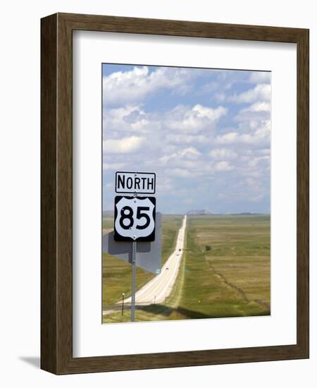 Highway 85 North Road Sign, South Dakota, USA-David R. Frazier-Framed Photographic Print