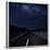 Highway And Starry Night In Desert-null-Framed Art Print