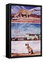 Highway Attractions, Dinosaurs, Retro-null-Framed Stretched Canvas