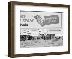 Highway billboard, 1938-Dorothea Lange-Framed Photographic Print