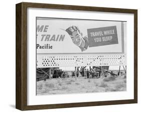 Highway billboard, 1938-Dorothea Lange-Framed Photographic Print