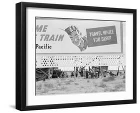 Highway billboard, 1938-Dorothea Lange-Framed Photographic Print