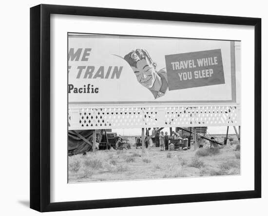 Highway billboard, 1938-Dorothea Lange-Framed Photographic Print