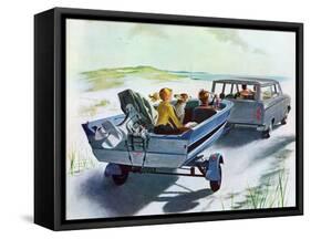 "Highway Boatride," July 14, 1962-George Hughes-Framed Stretched Canvas