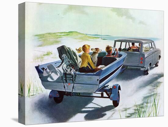 "Highway Boatride," July 14, 1962-George Hughes-Stretched Canvas