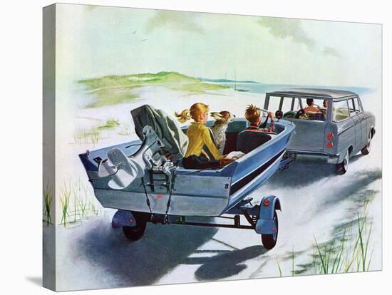 "Highway Boatride," July 14, 1962-George Hughes-Stretched Canvas