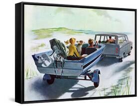 "Highway Boatride," July 14, 1962-George Hughes-Framed Stretched Canvas