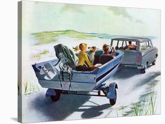 "Highway Boatride," July 14, 1962-George Hughes-Stretched Canvas