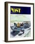 "Highway Boatride," Saturday Evening Post Cover, July 14, 1962-George Hughes-Framed Giclee Print