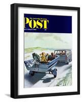 "Highway Boatride," Saturday Evening Post Cover, July 14, 1962-George Hughes-Framed Giclee Print