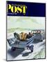 "Highway Boatride," Saturday Evening Post Cover, July 14, 1962-George Hughes-Mounted Giclee Print