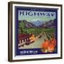 Highway Brand - Ontario, California - Citrus Crate Label-Lantern Press-Framed Premium Giclee Print