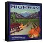 Highway Brand - Ontario, California - Citrus Crate Label-Lantern Press-Framed Stretched Canvas