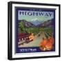 Highway Brand - Ontario, California - Citrus Crate Label-Lantern Press-Framed Art Print