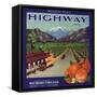 Highway Brand - Ontario, California - Citrus Crate Label-Lantern Press-Framed Stretched Canvas