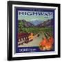 Highway Brand - Ontario, California - Citrus Crate Label-Lantern Press-Framed Art Print