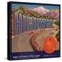 Highway Brand - Ontario, California - Citrus Crate Label-Lantern Press-Stretched Canvas