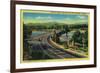 Highway Bridge across Santa Ana River - Riverside, CA-Lantern Press-Framed Art Print