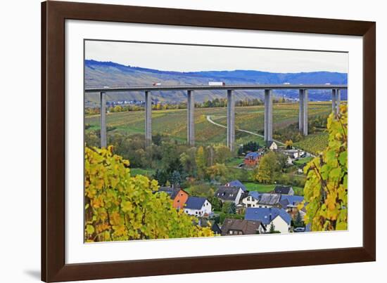 Highway Bridge of Highway A1 near Fell, Moselle Valley, Rhineland-Palatinate, Germany, Europe-Hans-Peter Merten-Framed Photographic Print